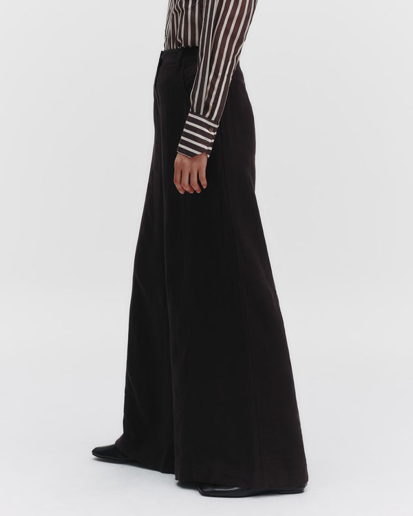 TWP Dark chocolate Dee&#39;s Trouser in Washed Linen view 4