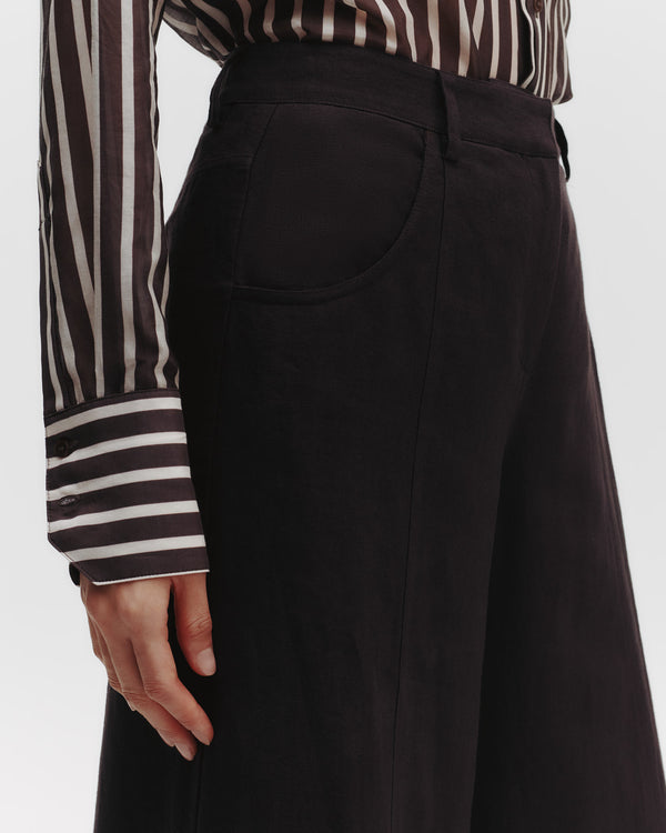 TWP Dark chocolate Dee&#39;s Trouser in Washed Linen view 5