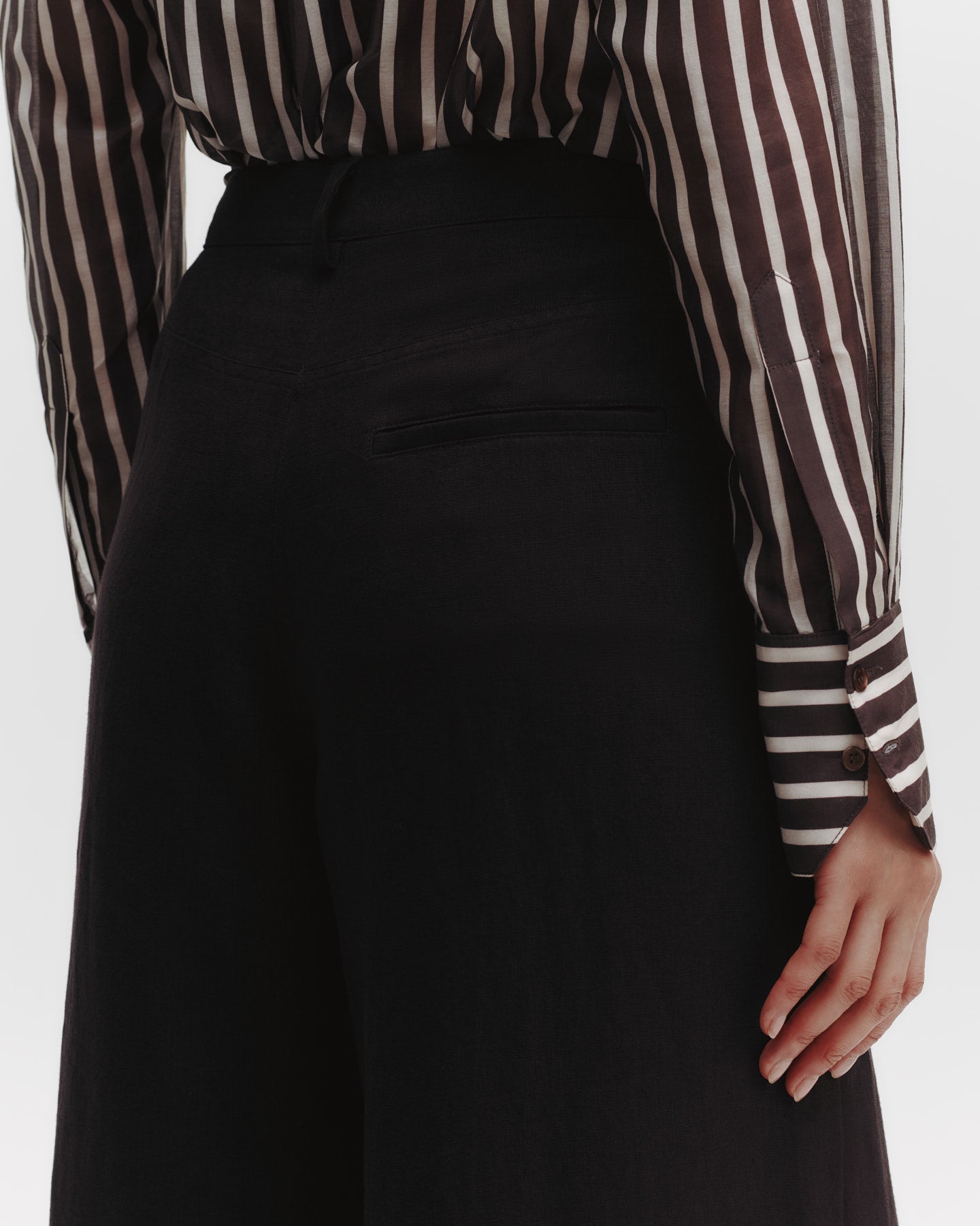 TWP Dark chocolate Dee's Trouser in Washed Linen view 6
