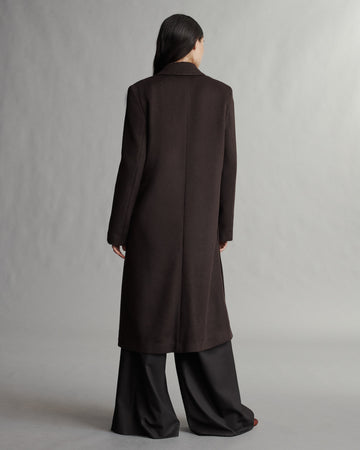 TWP Chocolate Cash Coat in Wavy Wool view 6