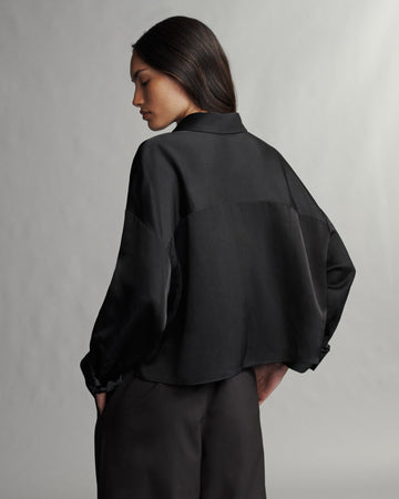 TWP Black Soon To Be Ex Shirt in Coated Viscose Linen view 12