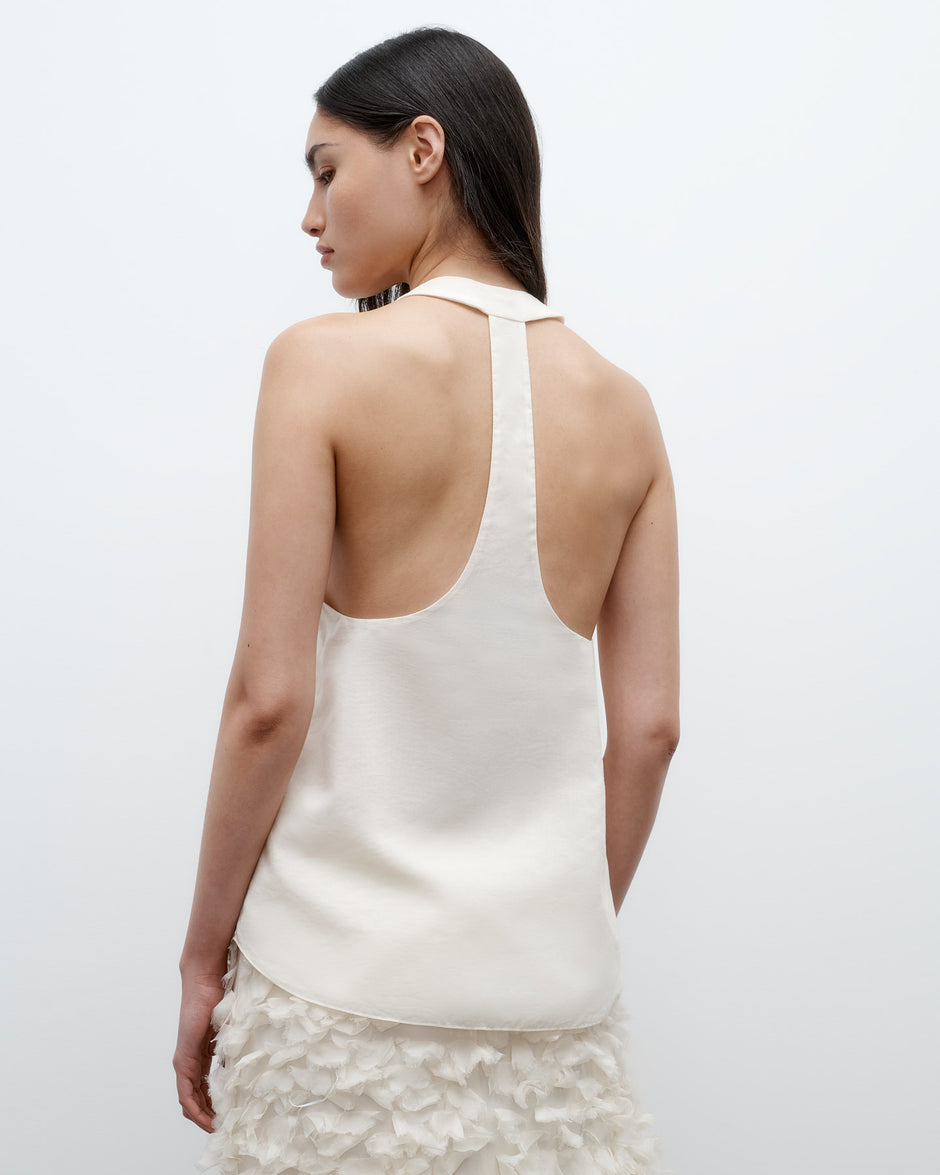 TWP Ivory Carrie&#39;s Tank in Cotton Silk Organza view 6
