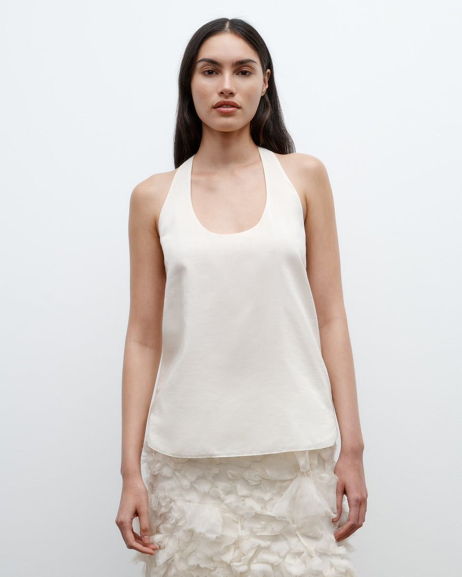 TWP Ivory Carrie&#39;s Tank in Cotton Silk Organza view 2