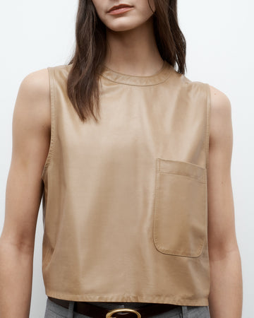 TWP Kelp Cropped Muscle Tank in Paper Leather view 1