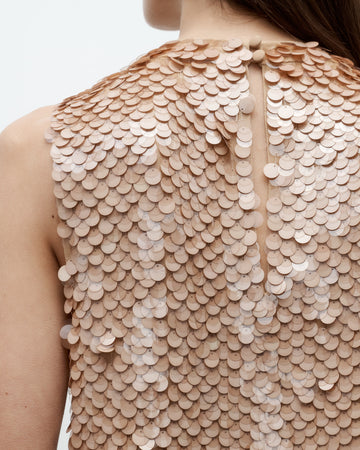 TWP Nude Shell Top with Pailettes on Mesh view 4