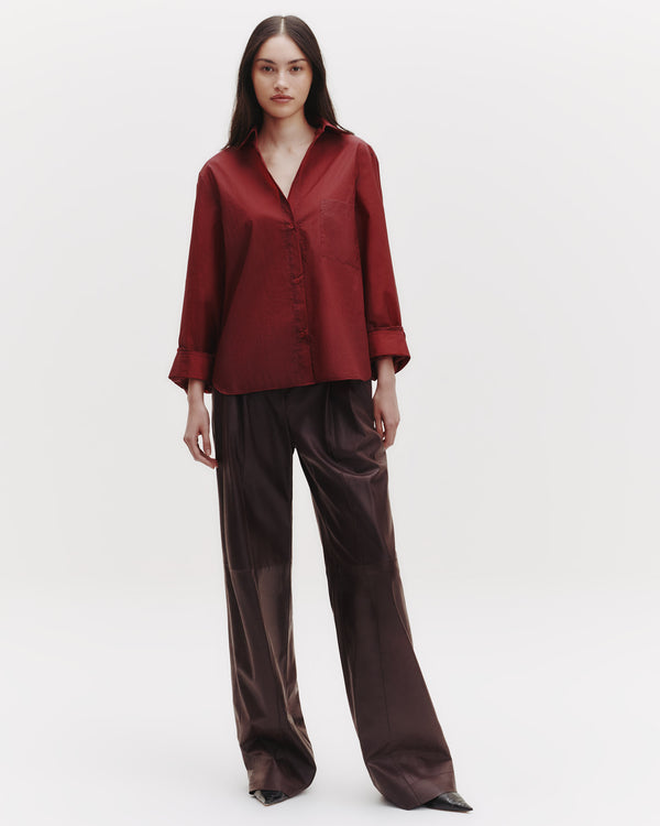 TWP Wine Sulli Pant in Paper Leather view 5