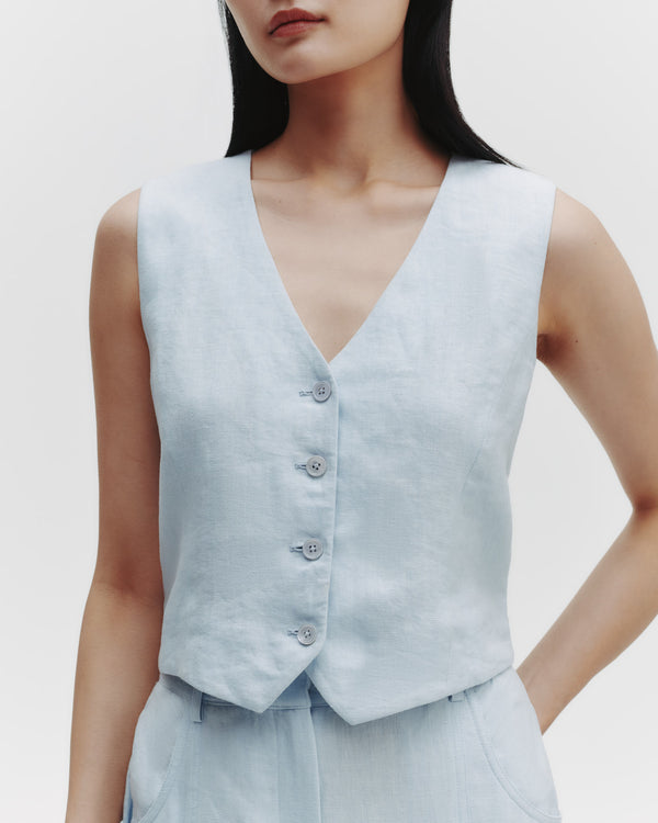 TWP Ice melt Kiki&#39;s Vest in Washed Linen view 2