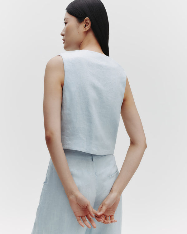 TWP Ice melt Kiki&#39;s Vest in Washed Linen view 3