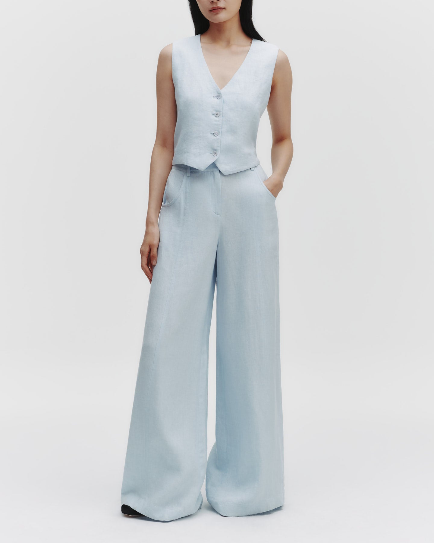 TWP Ice melt Dee's Trouser in Washed Linen view 1