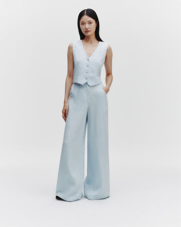 TWP Ice melt Kiki&#39;s Vest in Washed Linen view 4