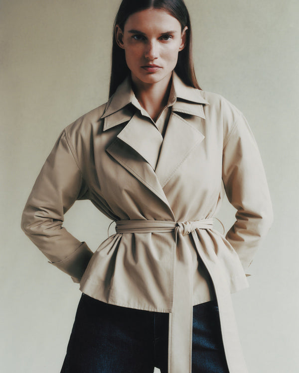 TWP Khaki Wrapped Up Jacket in Waterproof Canvas view 5