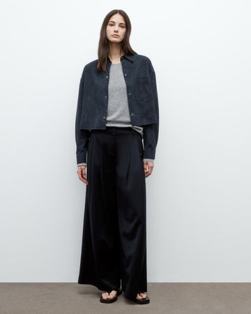 TWP Midnight Little Big Joe Shirt in Paper Suede view 1