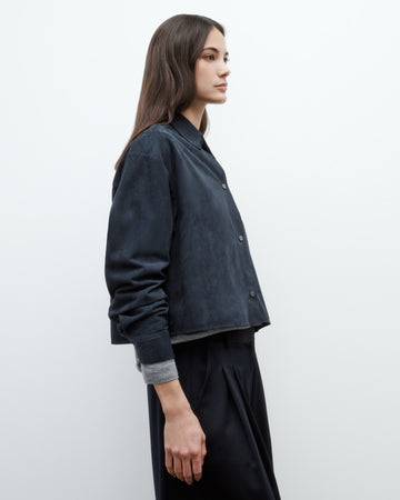 TWP Midnight Little Big Joe Shirt in Paper Suede view 2