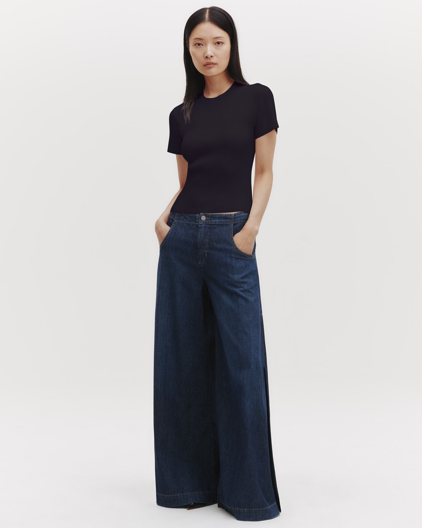 TWP Midnight Tease Top in Ribbed Cotton Knit view 2