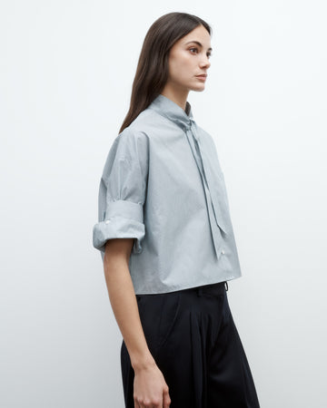 TWP Pinegrove / white Next Ex Shirt with Tie in Baroness Stripe Cotton view 3