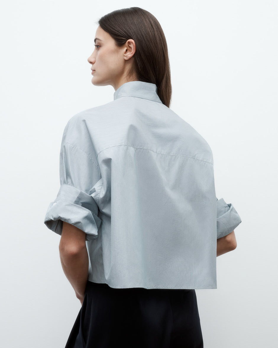 TWP Pinegrove / white Next Ex Shirt with Tie in Baroness Stripe Cotton view 4