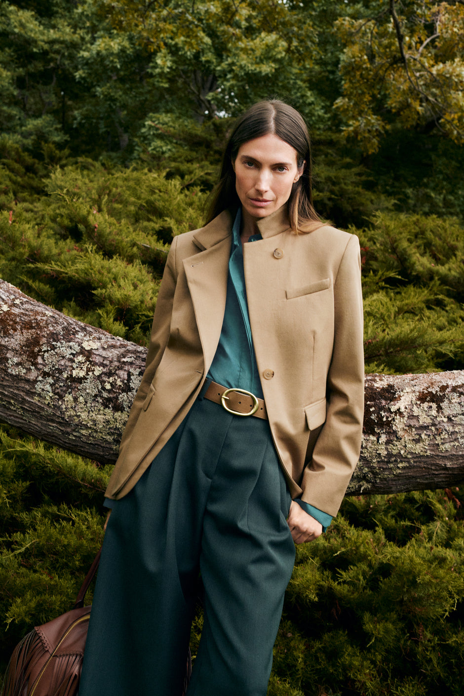 TWP British khaki The Double Take Blazer in Trench Chino Twill view 1