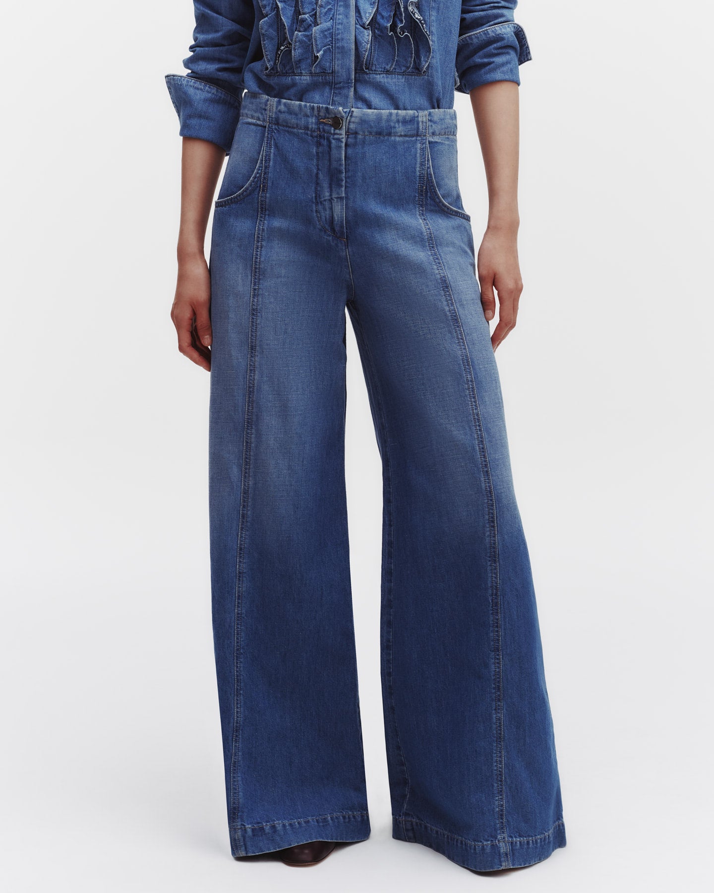 TWP Vintage wash Dancing In The Dark Jean in Linen Cotton Denim view 1