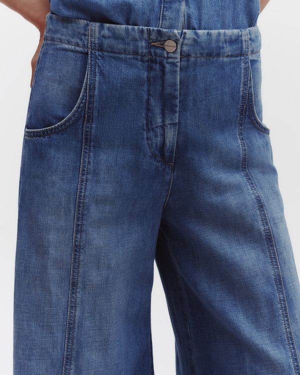TWP Vintage wash Dancing In The Dark Jean in Linen Cotton Denim view 2