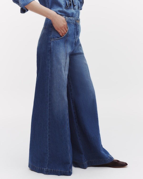 TWP Vintage wash Dancing In The Dark Jean in Linen Cotton Denim view 3