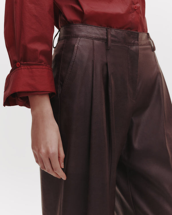 TWP Wine Sulli Pant in Paper Leather view 2