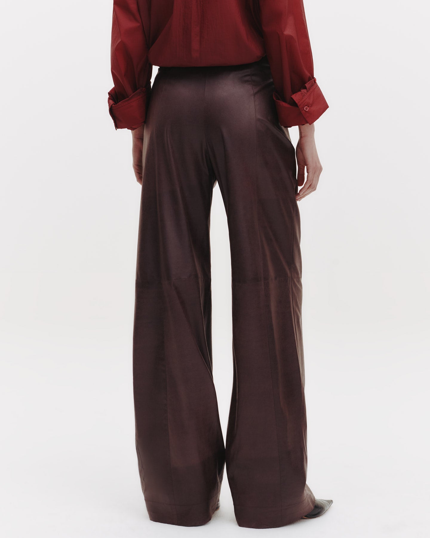 TWP Wine Sulli Pant in Paper Leather view 3