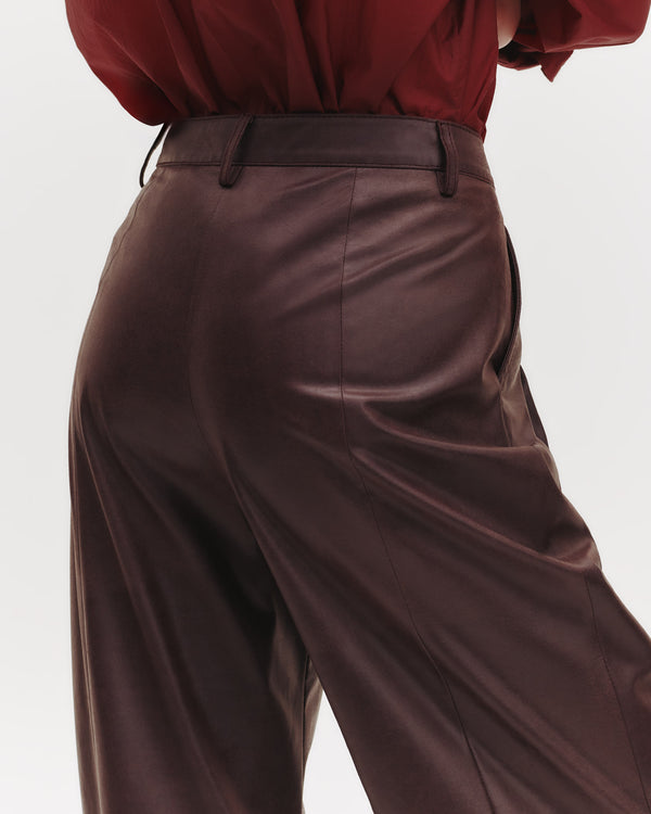 TWP Wine Sulli Pant in Paper Leather view 4