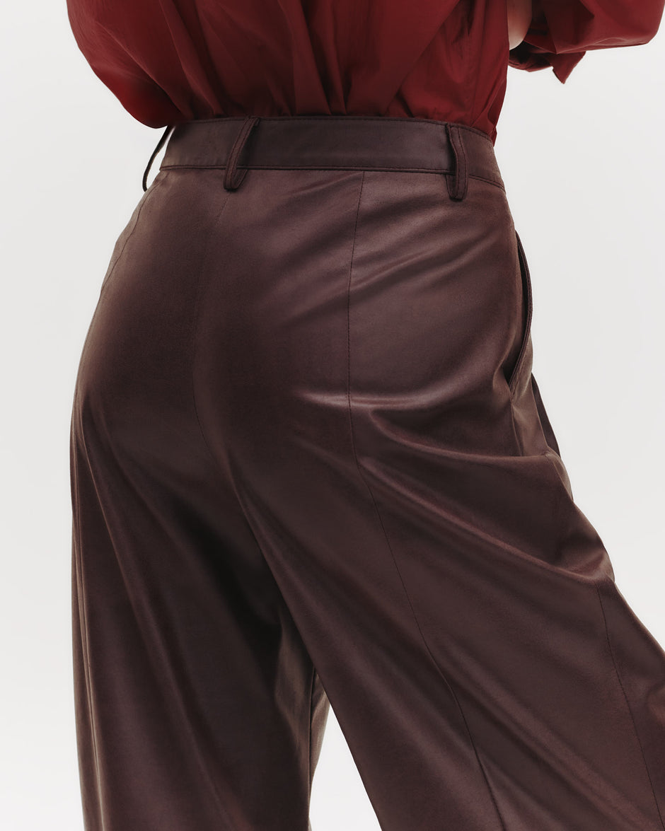 TWP Wine Sulli Pant in Paper Leather view 1