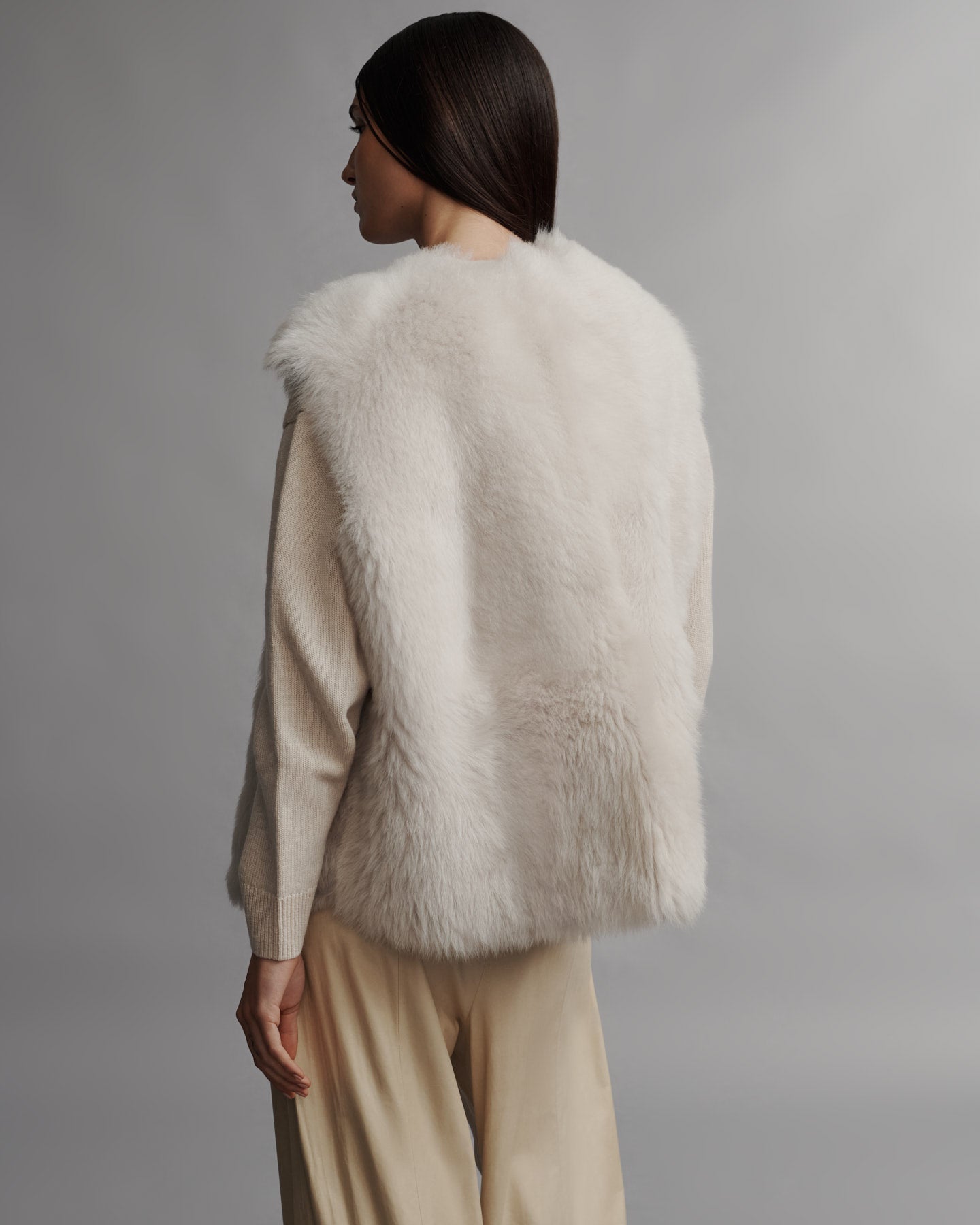 TWP Ivory Jackson Hole Vest in Silky Shearling view 5