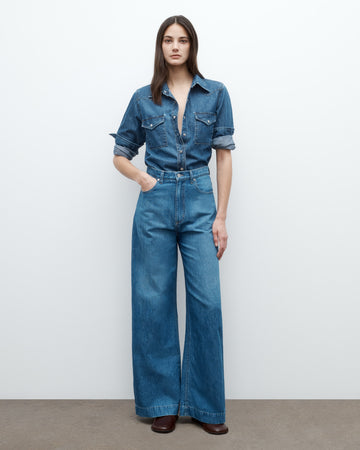TWP Paris McDougal St. Pant in Linen Cotton Denim view 3