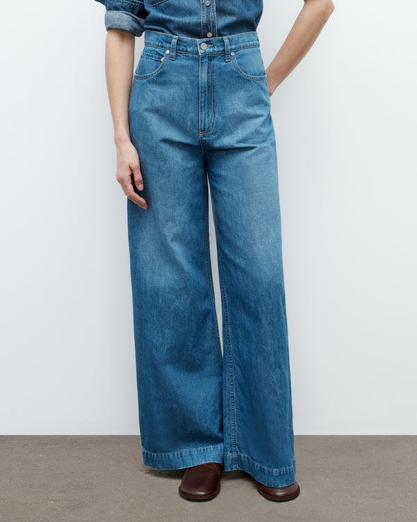 TWP Paris McDougal St. Pant in Linen Cotton Denim view 2