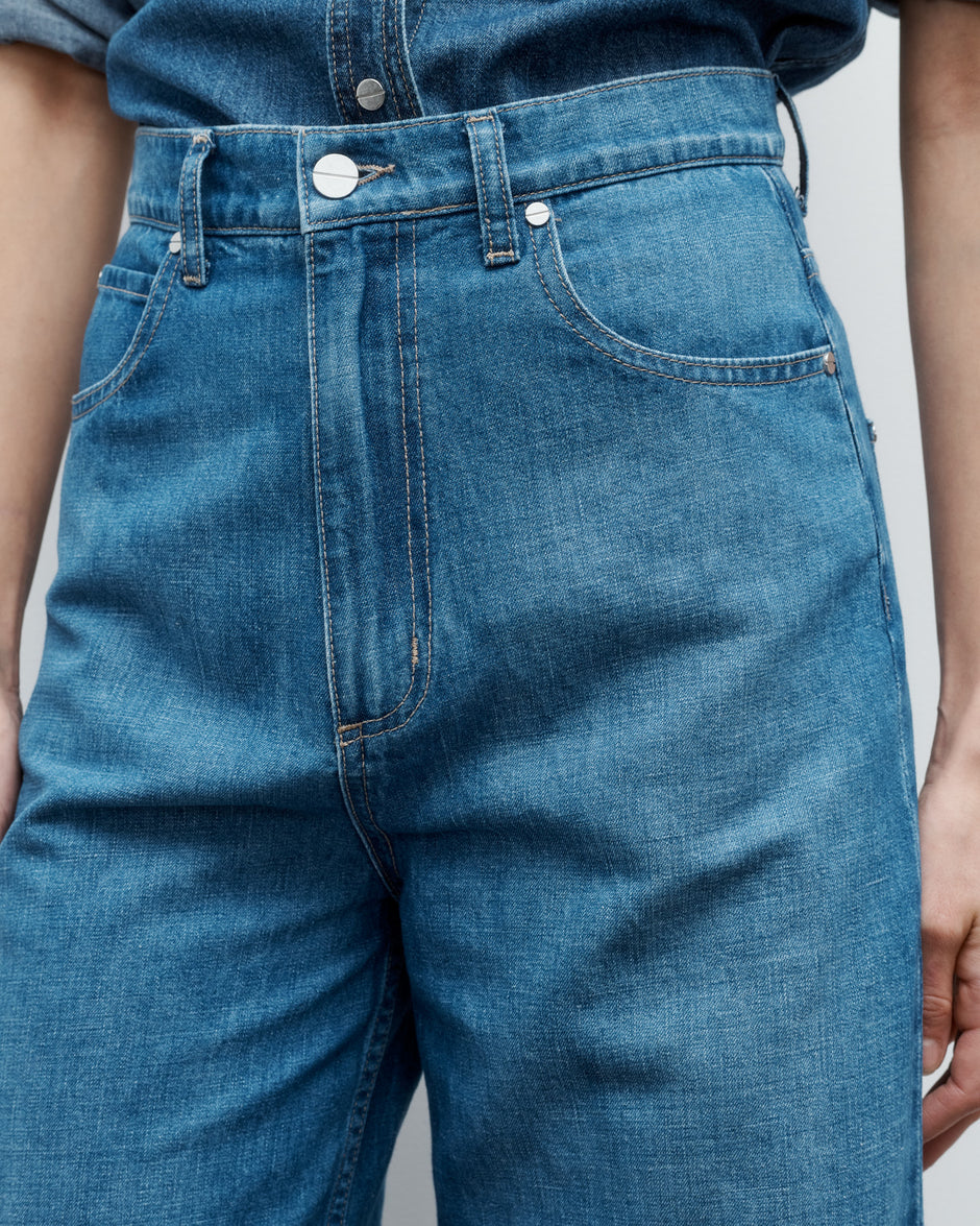 TWP Paris McDougal St. Pant in Linen Cotton Denim view 5