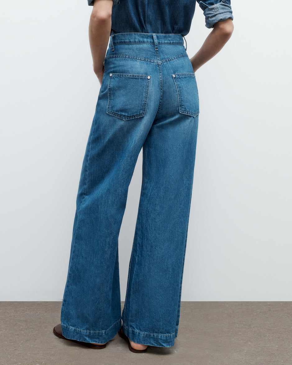 TWP Paris McDougal St. Pant in Linen Cotton Denim view 6