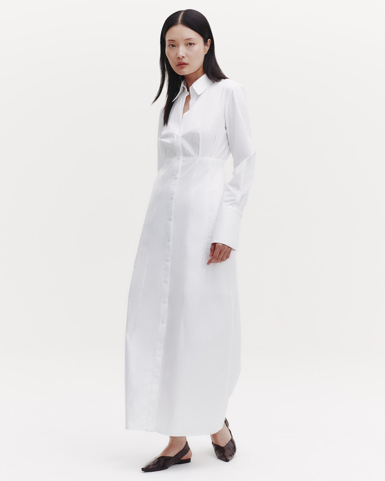 TWP White Fiona Dress in Cotton Poplin view 1