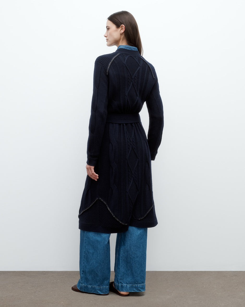 TWP Midnight Chain Cardigan in Merino Wool view 6