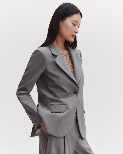 Medium heather grey Supper Jacket in Ultrafine Stretch