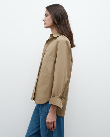 TWP Kelp Next Morning Shirt in Super Compact Poplin view 2