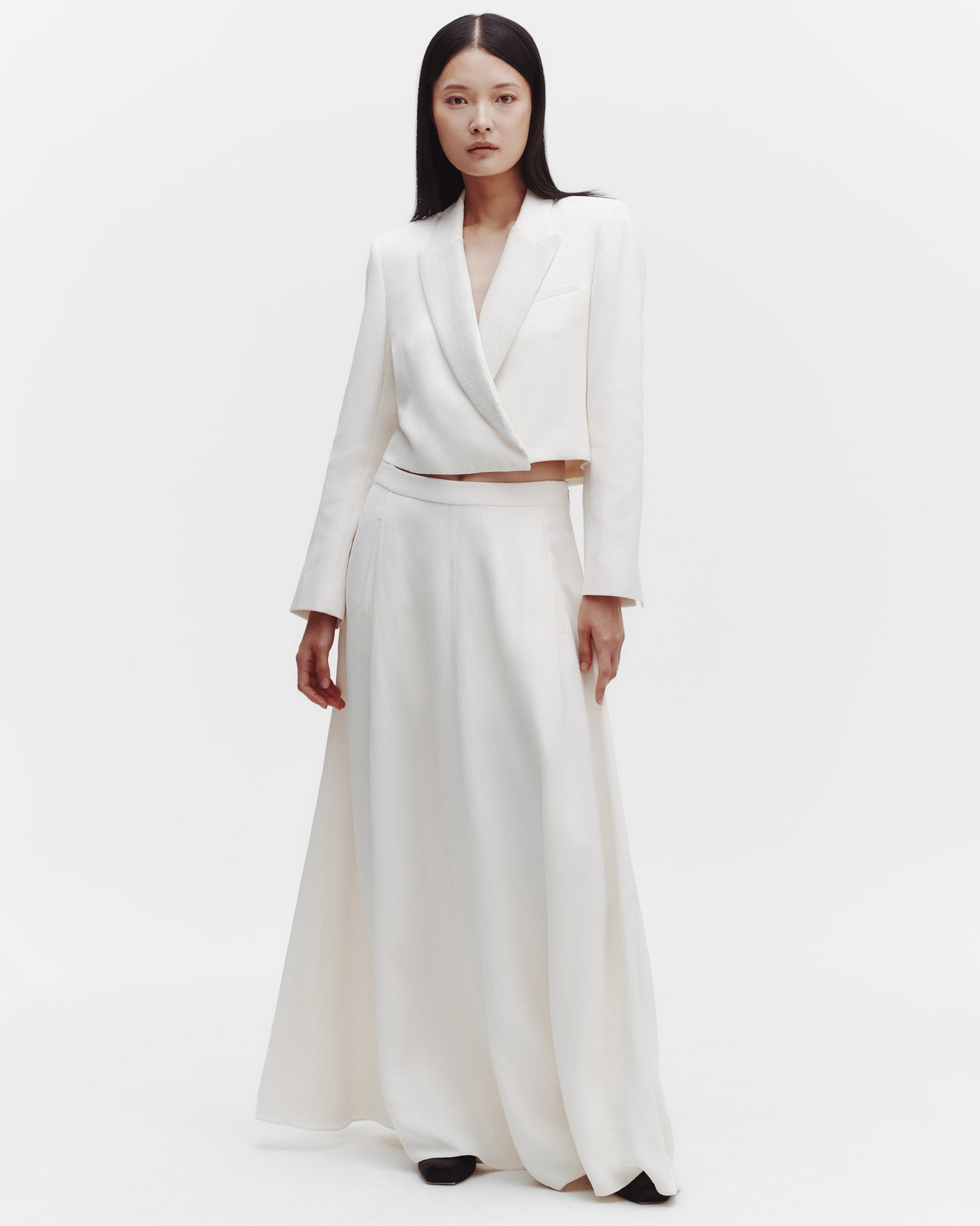 TWP Bone Cecelia's Skirt in Coated Viscose Linen view 1