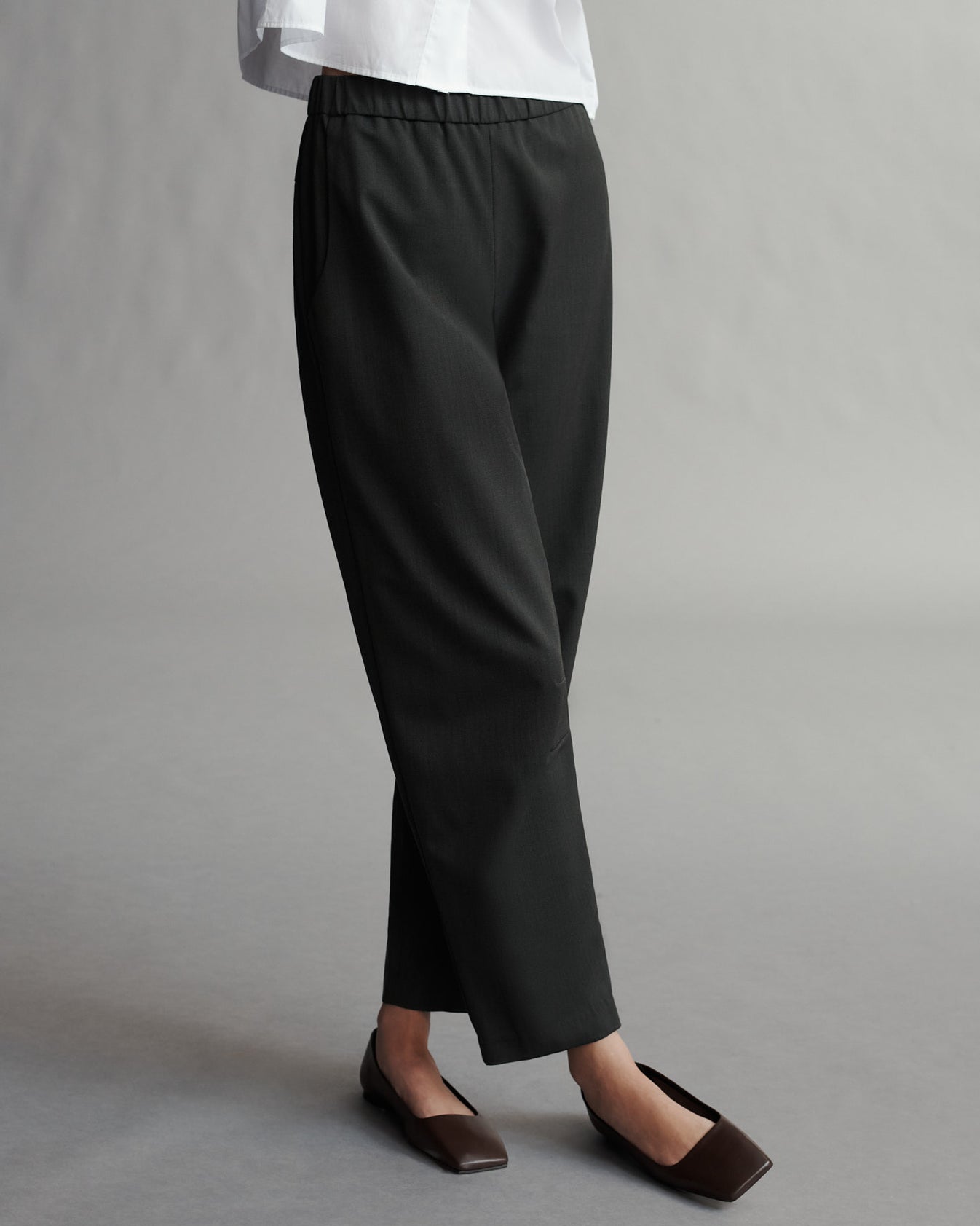 TWP Military Jetties Beach With Elastic Waistband in Italian Wool Twill view 4