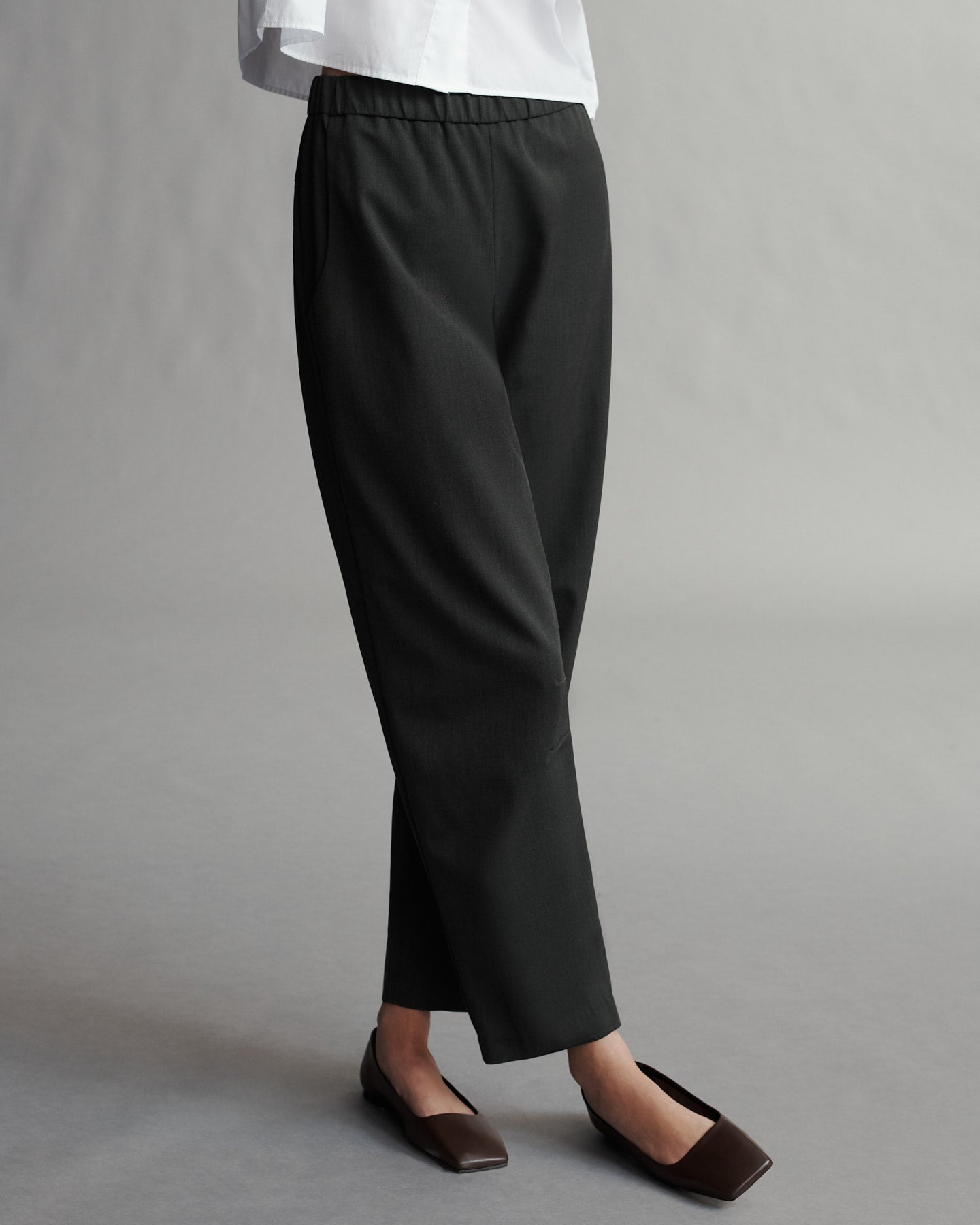 TWP Military Jetties Beach With Elastic Waistband in Italian Wool Twill view 4