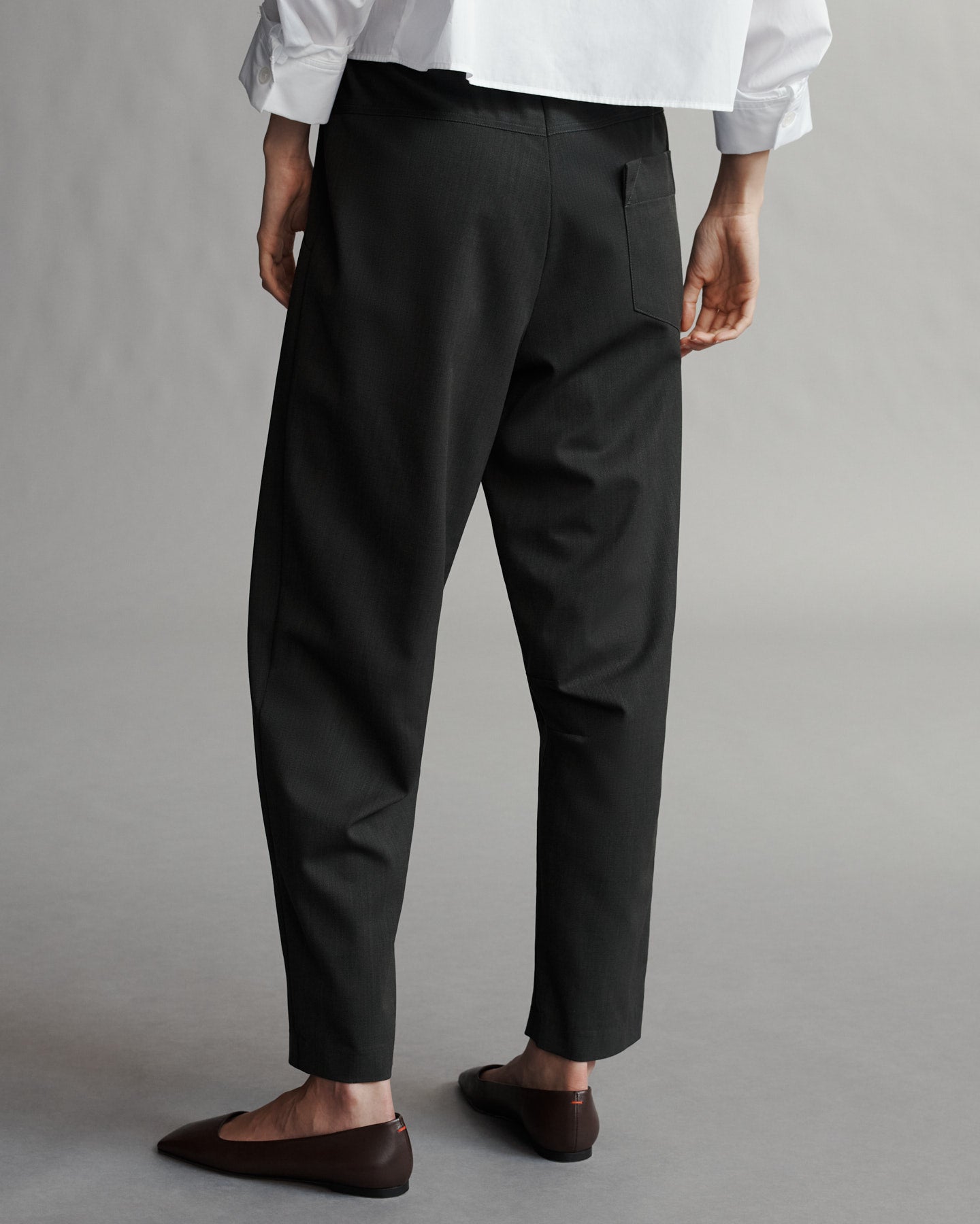 TWP Military Jetties Beach With Elastic Waistband in Italian Wool Twill view 3
