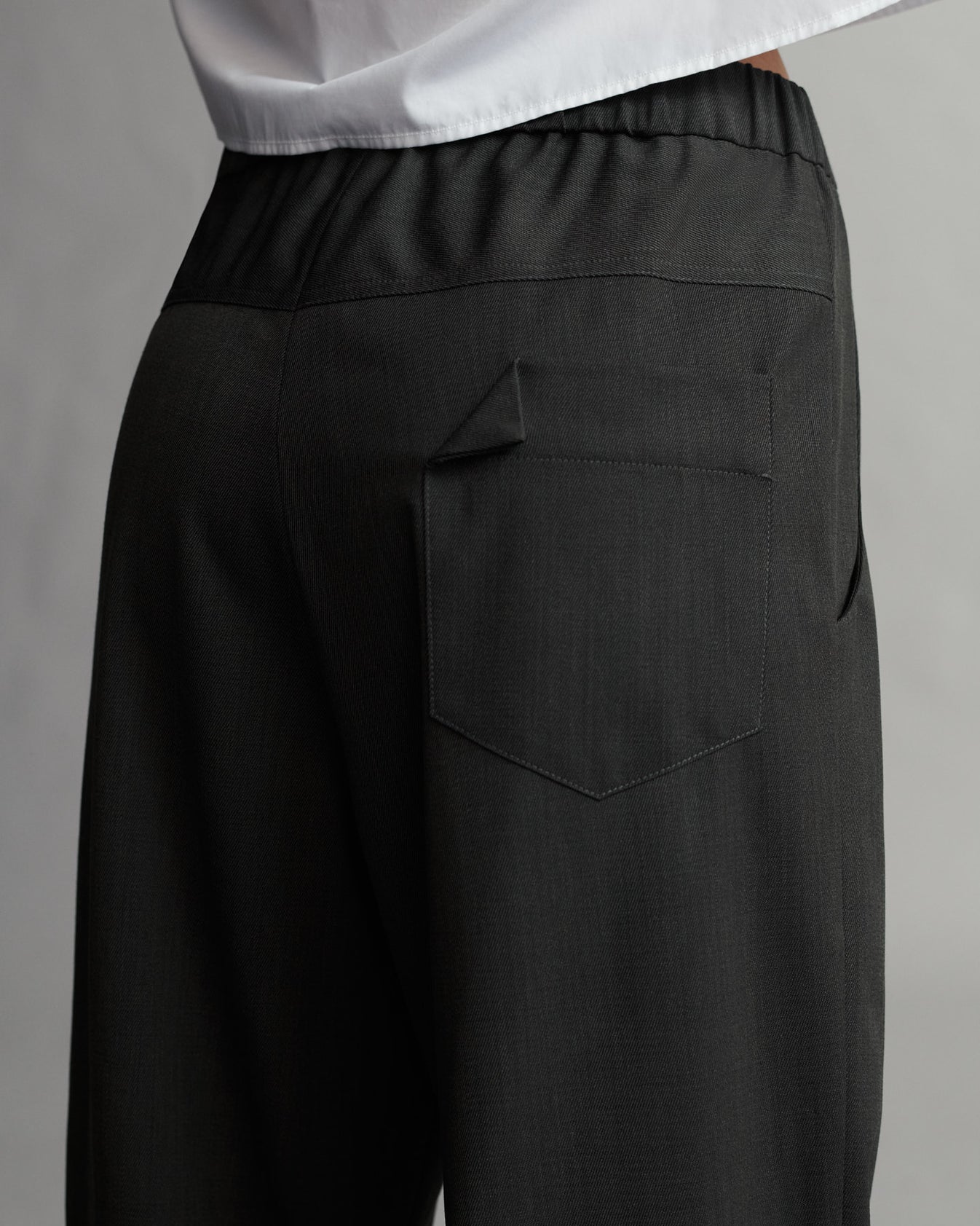 TWP Military Jetties Beach With Elastic Waistband in Italian Wool Twill view 2