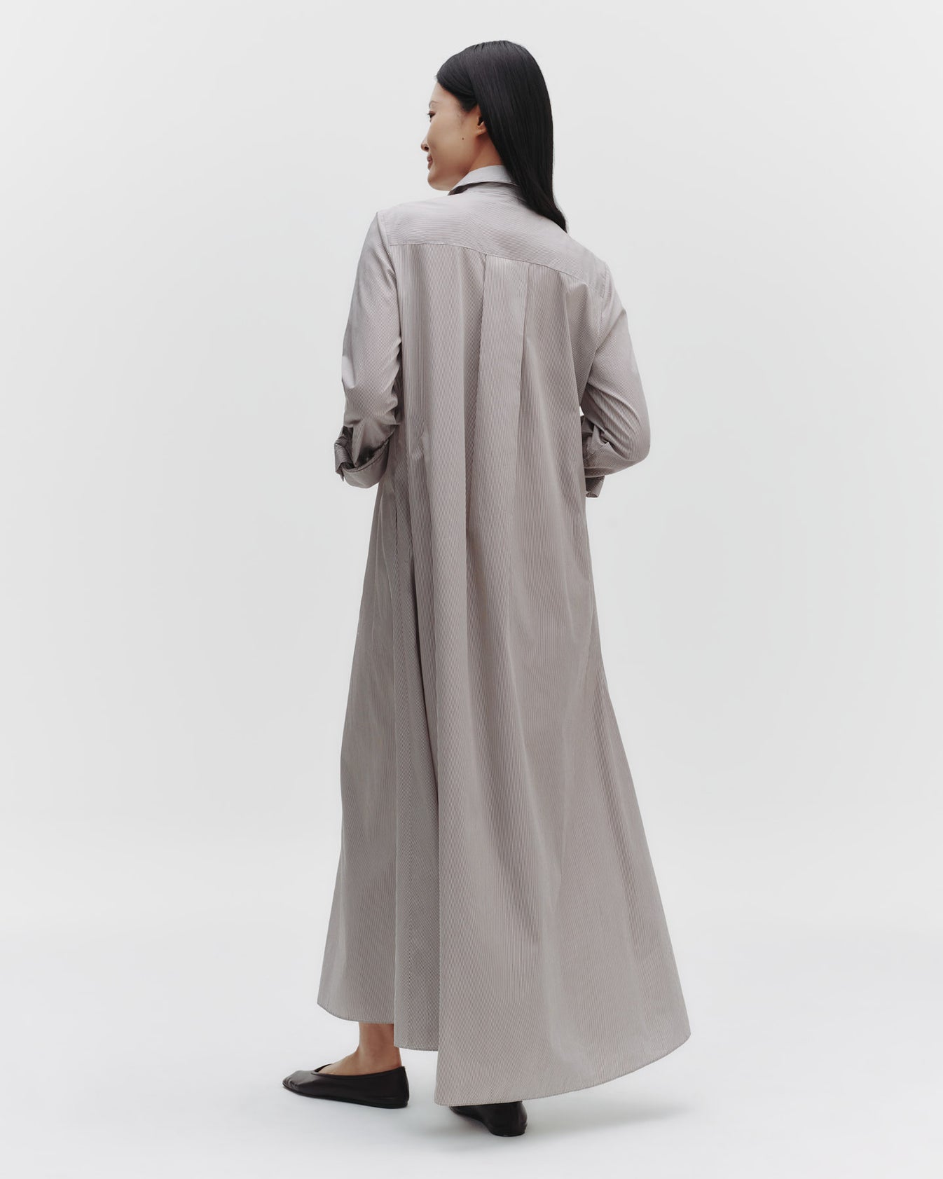 TWP White/chocolate Jenny&#39;s Gown in Superfine Cotton Mini Stripe view 5