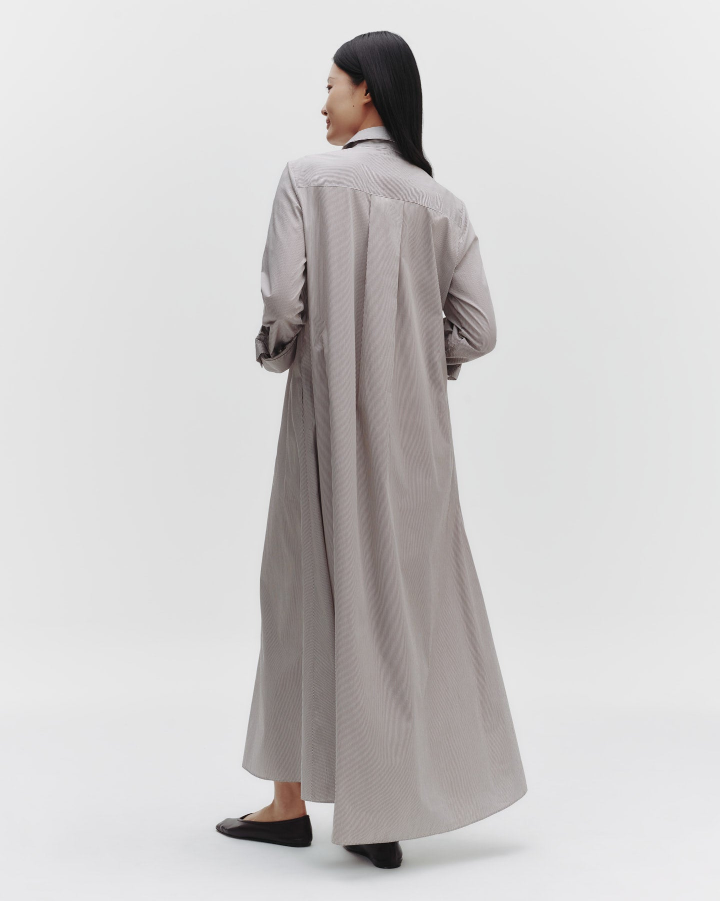 TWP White/chocolate Jenny&#39;s Gown in Superfine Cotton Mini Stripe view 5