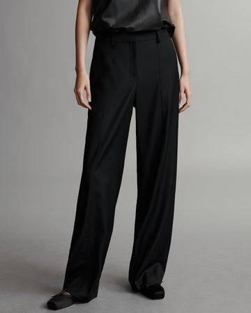 TWP Black Elizabeth St. Pant in Superfine Tux Cloth view 2