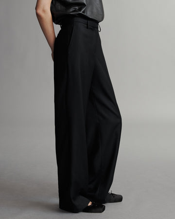 TWP Black Elizabeth St. Pant in Superfine Tux Cloth view 4