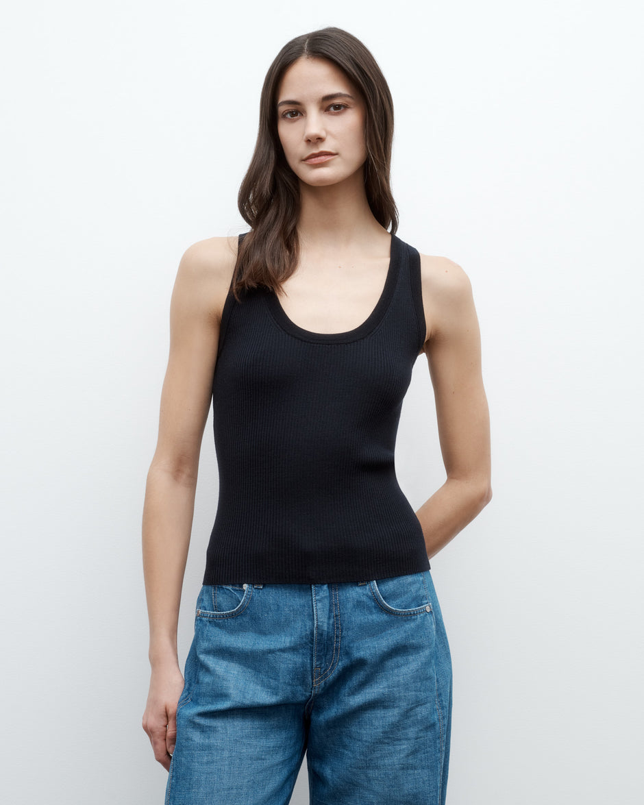 TWP Midnight Knit Tank in Merino Wool view 1