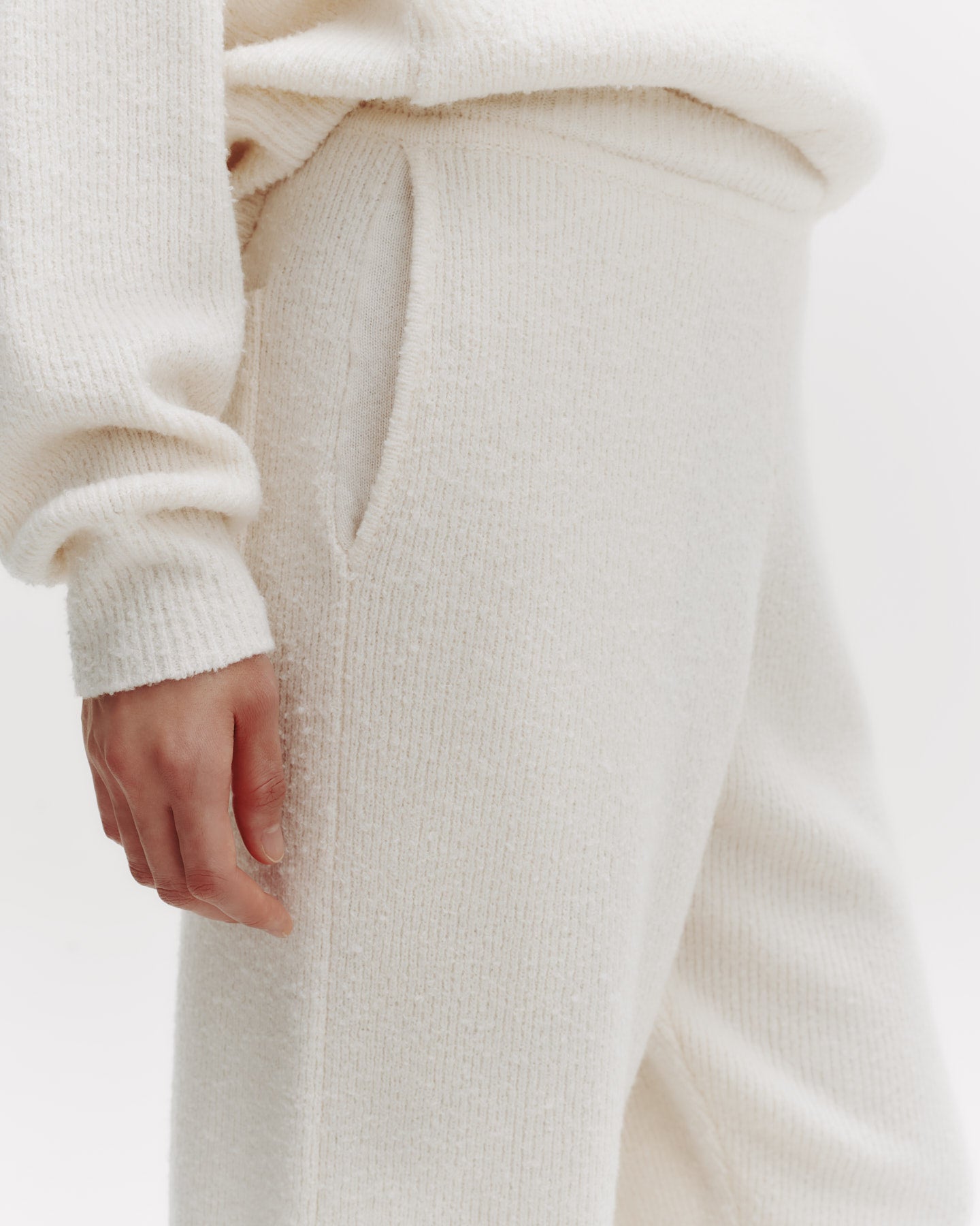 TWP Cream Sweatpant in Nubby Cashmere Silk view 1