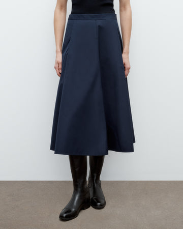 TWP Midnight Midi House Skirt in Super Compact Poplin view 2