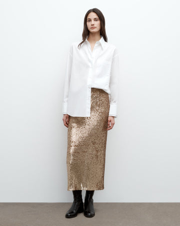 TWP Honey Gwyneth Skirt in Stripe Sequin Mesh view 1
